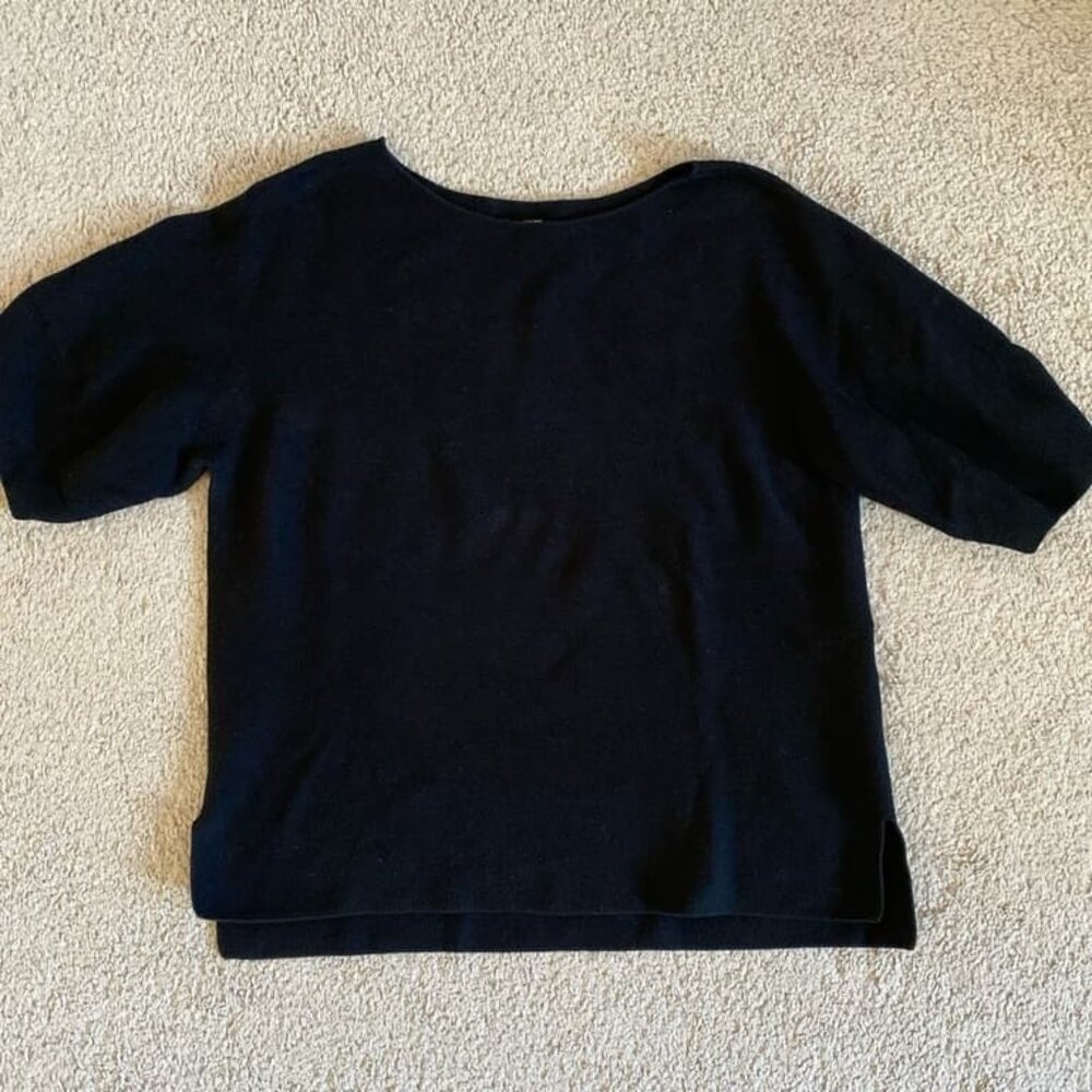 Uniqlo 3D knit balloon sleeve top black M